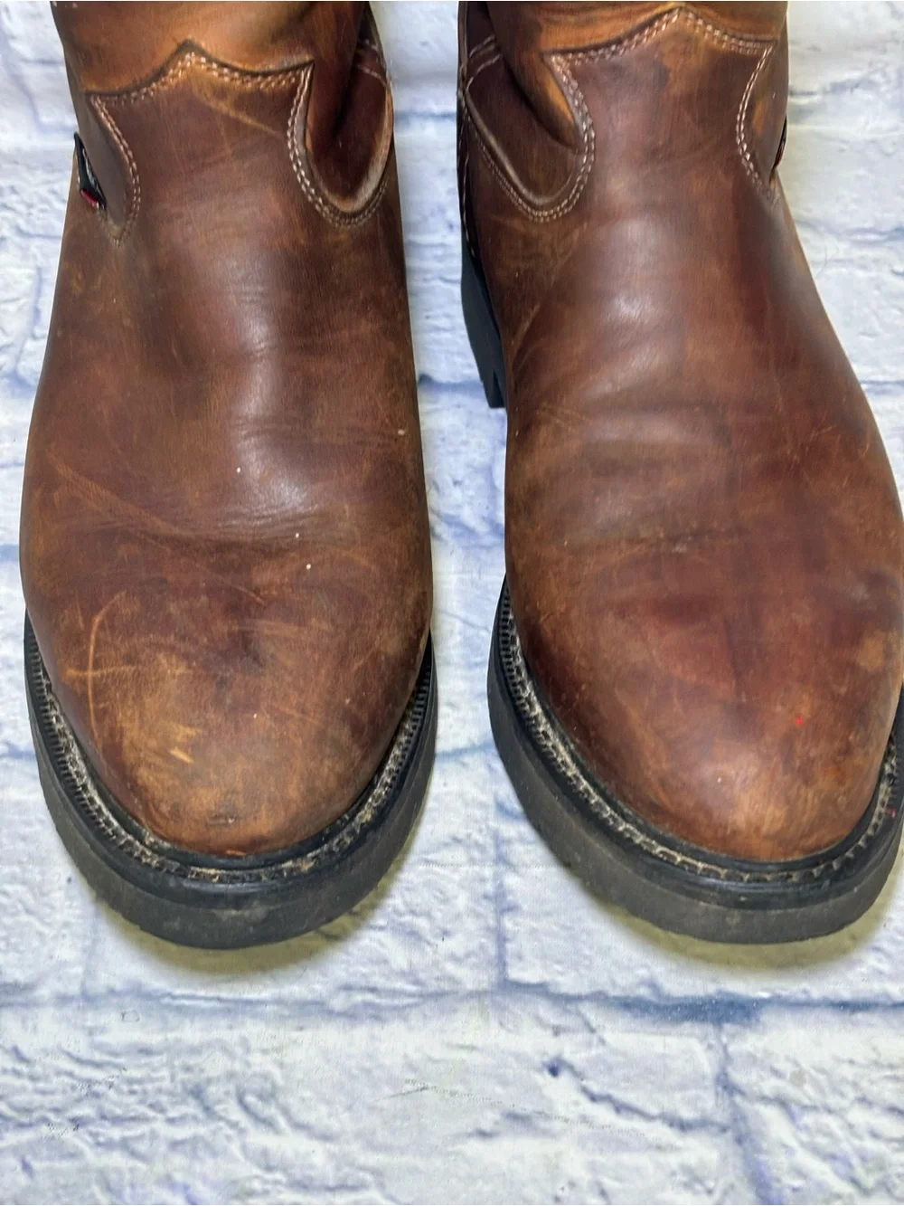 Justin Vintage USA 4760 Conductor Mens Size 10.5 D Brown Work Boots Soft Toe